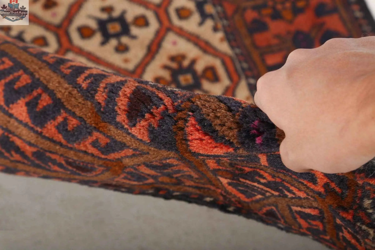 Persian Quchan Kurd rug in 2'10" x 6'9" with intricate traditional patterns, showcasing rich colors and detailed design.
