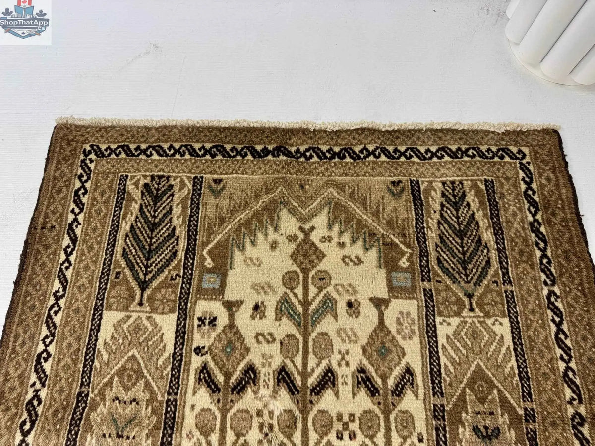 Persian Baluch rug from Rug the Rock, 3' 5" x 6' 1" with intricate traditional patterns and vibrant colors.