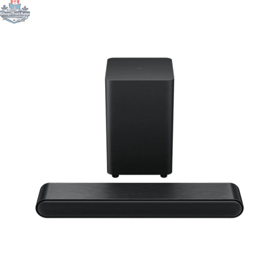 TCL 200W 2.1 channel soundbar with wireless subwoofer, model S4210-CA, featuring sleek design and multiple audio ports