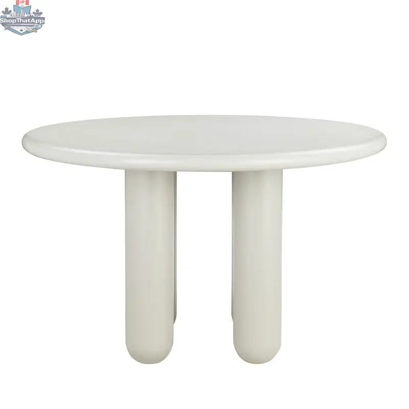 Hygge Design House Nubi round dining table with wooden top and sleek metal legs, modern furniture for dining rooms