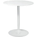Jan Modern Round Dining Table with Steel Base for Small Spaces-White - Shopthatapp.ca