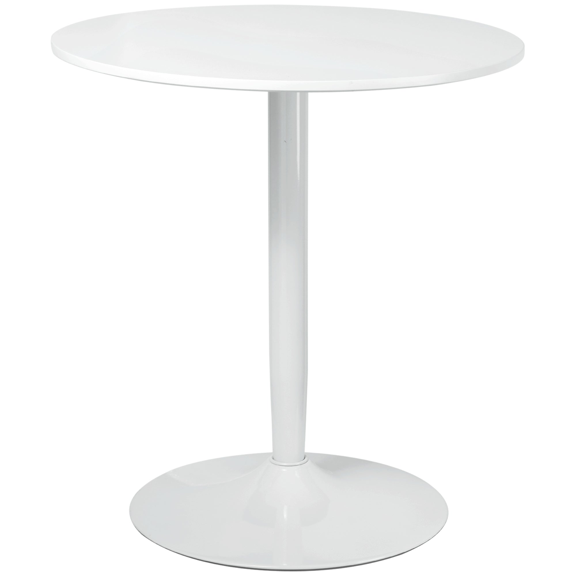 Jan Modern Round Dining Table with Steel Base for Small Spaces-White - Shopthatapp.ca