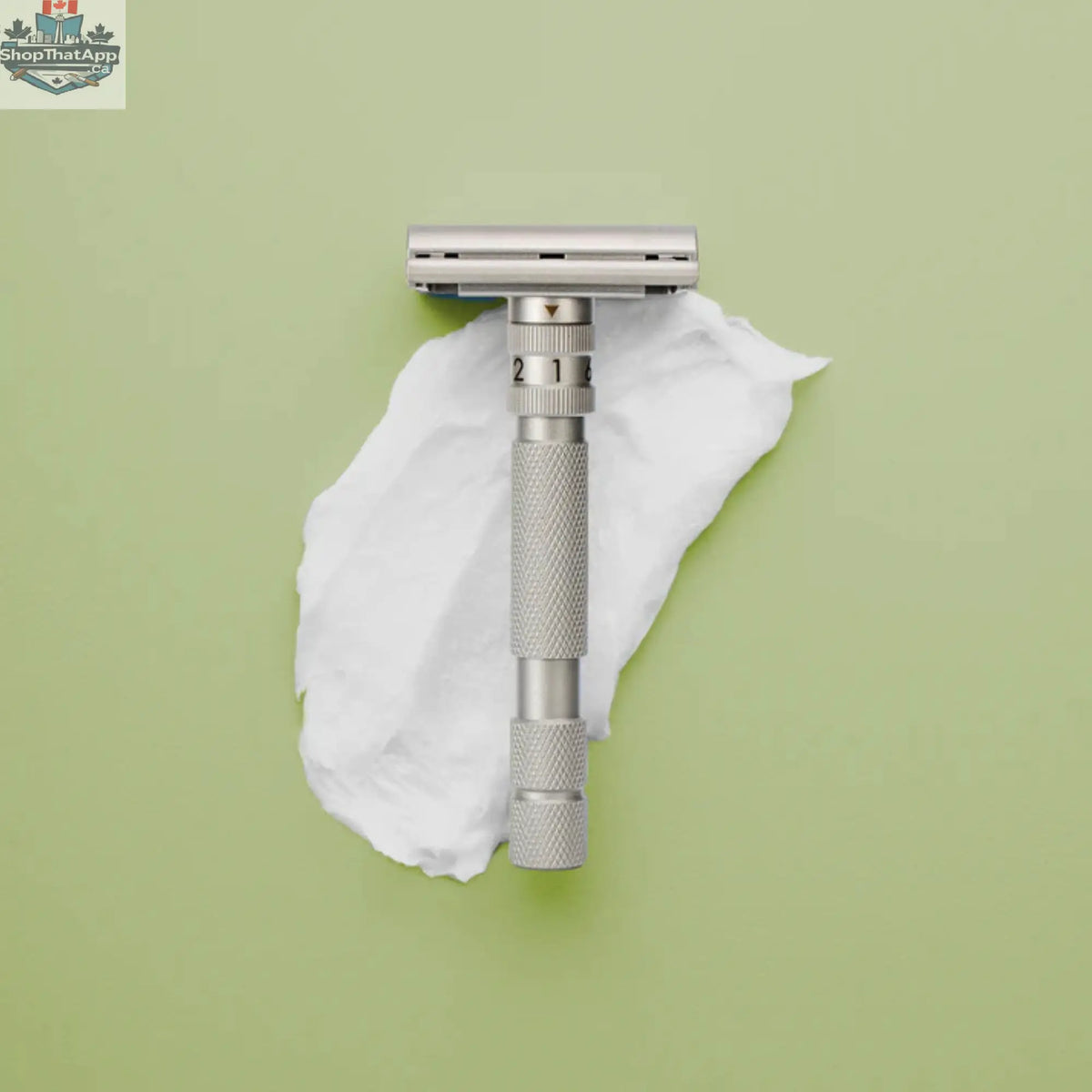 Rockwell T2 Adjustable DE Safety Razor - Matte Silver Stainless Steel Twist-To-Open Design - Shopthatapp.ca