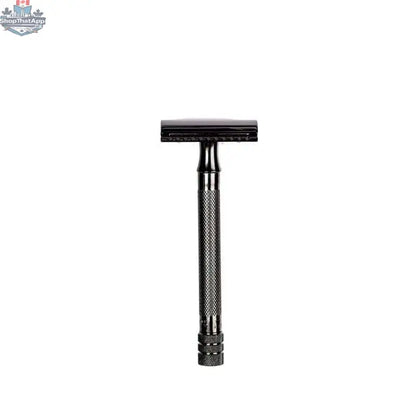 Merkur 23B Safety Razor - 3-Piece DE Razor, Closed Comb, Knurled Long Handle, Black - Shopthatapp.ca
