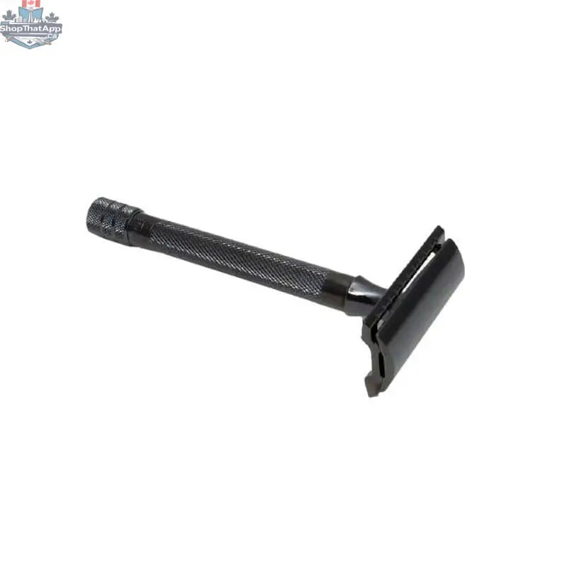 Merkur 23B Safety Razor - 3-Piece DE Razor, Closed Comb, Knurled Long Handle, Black - Shopthatapp.ca