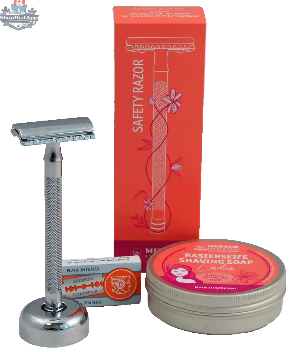 MERKUR 24C Shaving Set for WOMEN - Ideal Merkur Travel Safety Razor Set - Shopthatapp.ca