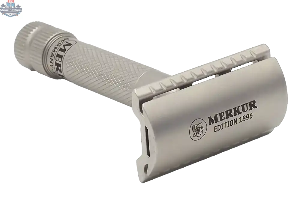 Merkur 34-INOX DE Safety Razor - 3-Piece Closed Comb Stainless Steel Razor with Standard Handle - Shopthatapp.ca