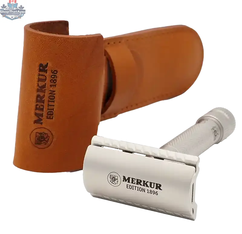 Merkur 34-INOX DE Safety Razor - 3-Piece Closed Comb Stainless Steel Razor with Standard Handle - Shopthatapp.ca