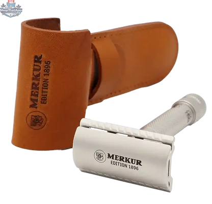 Merkur 34-INOX DE Safety Razor - 3-Piece Closed Comb Stainless Steel Razor with Standard Handle - Shopthatapp.ca