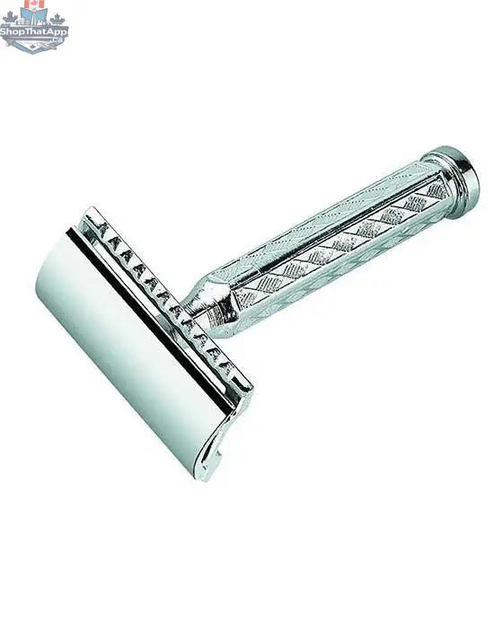 Merkur 42C Safety Razor - 3-Piece DE Closed Comb with Classic 1906 Etched Chrome Handle - Shopthatapp.ca