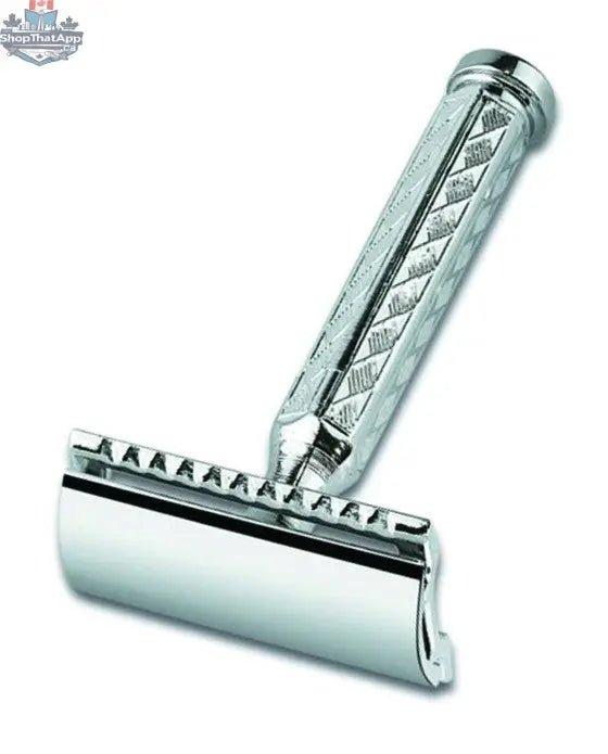 Merkur 42C Safety Razor - 3-Piece DE Closed Comb with Classic 1906 Etched Chrome Handle - Shopthatapp.ca