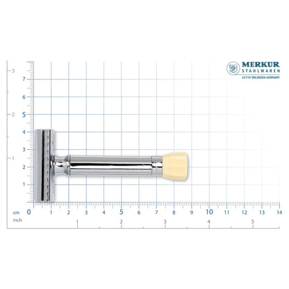 Merkur Adjustable Shaving Set - 3-Piece Kit with Progress Razor, Hard Case, and 10 Blades in Chrome - Shopthatapp.ca