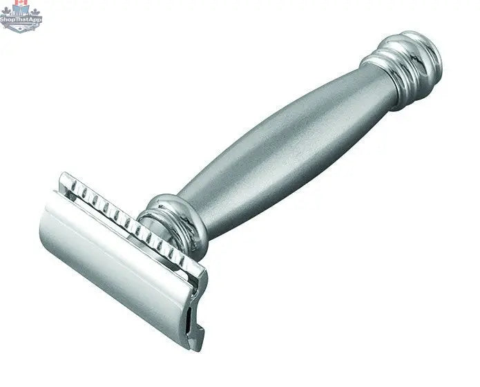 Merkur DE Safety Razor - 2-Piece Closed Comb Straight Cut with Extra Long Stainless Steel Handle - Shopthatapp.ca