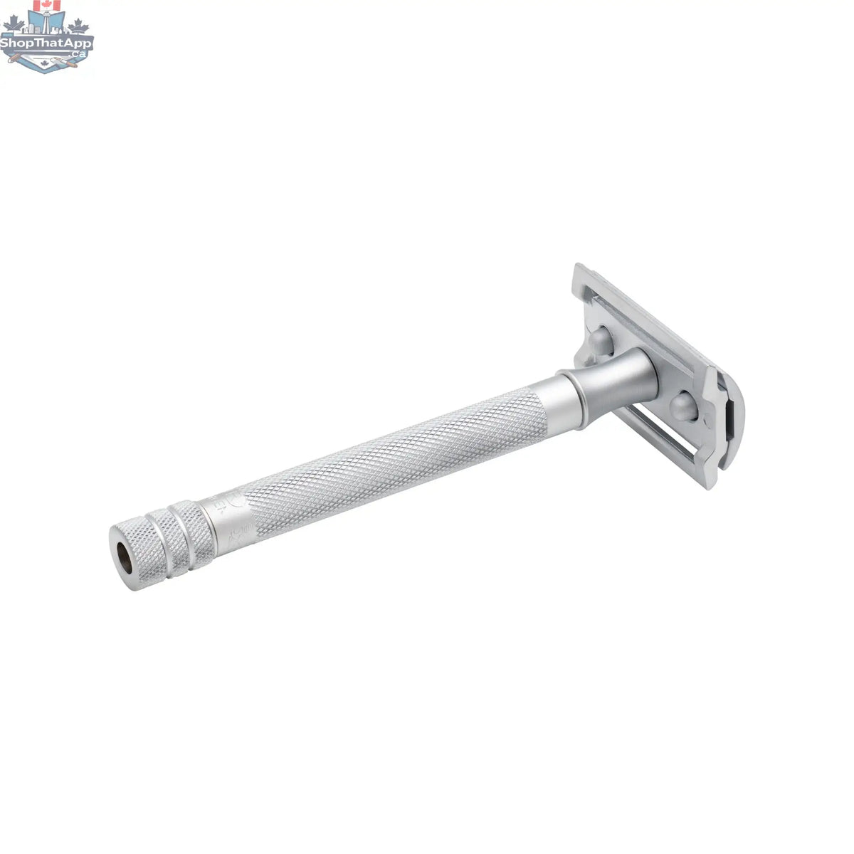 Merkur Safety Razor - 3-Piece DE with Closed Comb, Knurled Extra Long Handle in Matte Chrome - Shopthatapp.ca