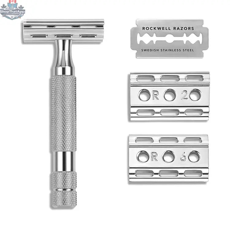 Rockwell 6C Safety Razor - Adjustable White Chrome for Beginners - Shopthatapp.ca