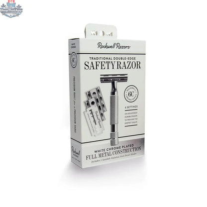 Rockwell 6C Safety Razor - Adjustable White Chrome for Beginners - Shopthatapp.ca