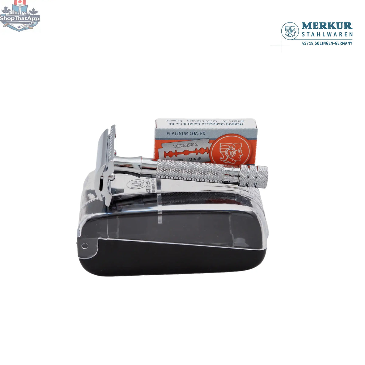 Merkur 333C Double-Edge Safety Razor Set with Bright Chrome Finish and 10 Blades - Shopthatapp.ca