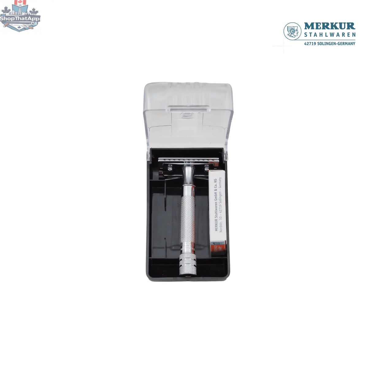 Merkur 333C Double-Edge Safety Razor Set with Bright Chrome Finish and 10 Blades - Shopthatapp.ca