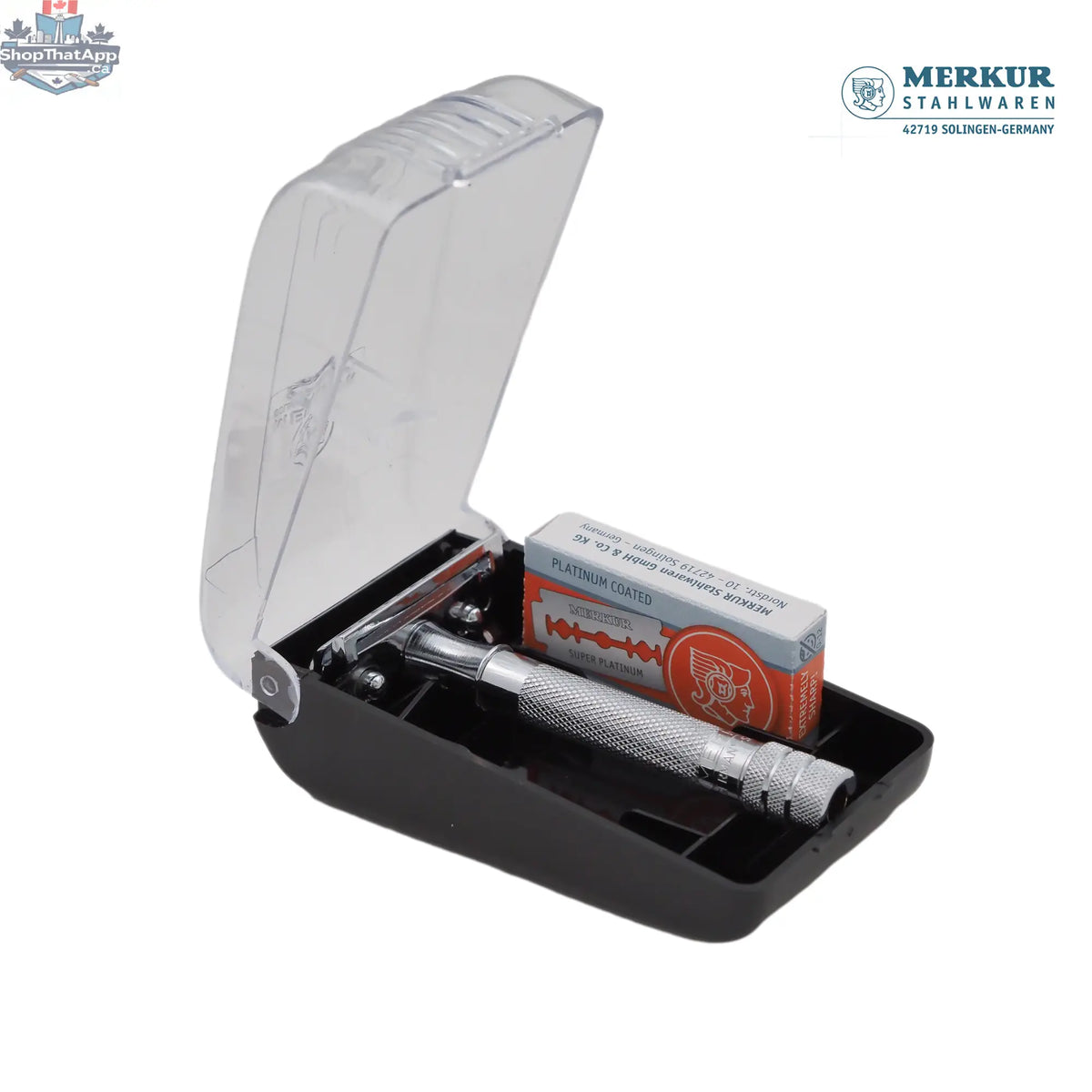 Merkur 333C Double-Edge Safety Razor Set with Bright Chrome Finish and 10 Blades - Shopthatapp.ca