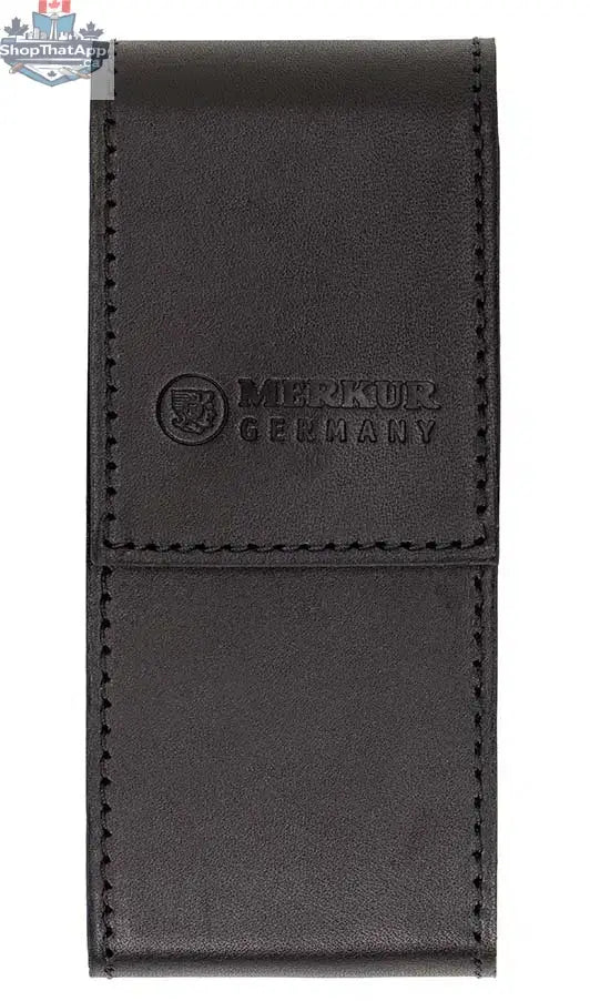 Merkur Leather Case for Razor 23001 with Space for 10 Blades, Black - Shopthatapp.ca