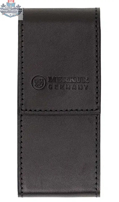 Merkur Leather Case for Razor 23001 with Space for 10 Blades, Black - Shopthatapp.ca
