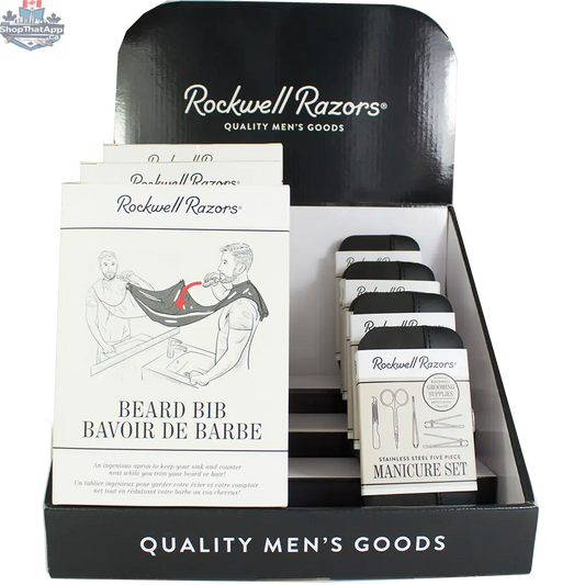 Rockwell Razors Beard Bib Bundle with Manicure Set Display - Shopthatapp.ca