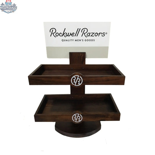 Rockwell Razors Stand - Empty Retail Two-Level Wood Display (Build Your Own) - Shopthatapp.ca