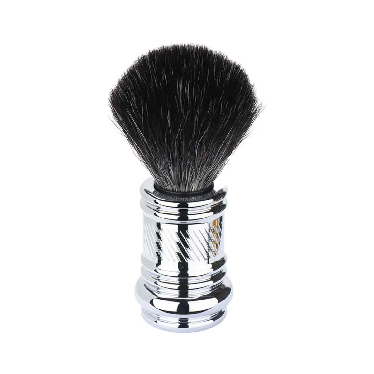 MERKUR Travel Shaving Brush 1381 with Vegan Synthetic Hair in Bright Chrome - Shopthatapp.ca