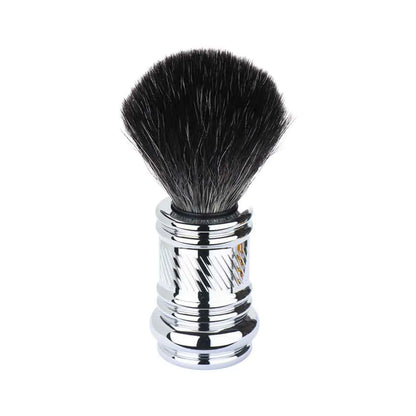 MERKUR Travel Shaving Brush 1381 with Vegan Synthetic Hair in Bright Chrome - Shopthatapp.ca