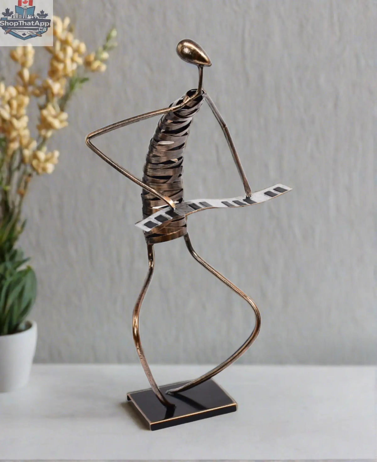 Handmade Bronze Piano Player Sculpture – 25-Inch Brushed Bronze Pianist Art - Shopthatapp.ca
