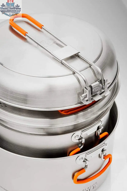 GSI Outdoors Glacier Stainless Steel Base Camper Cookset - Medium ScoutTech