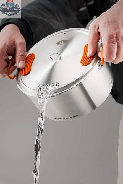 GSI Outdoors Glacier Stainless Steel Base Camper Cookset - Medium ScoutTech