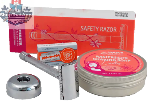 MERKUR 24C Shaving Set for WOMEN - Ideal Merkur Travel Safety Razor Set - Shopthatapp.ca