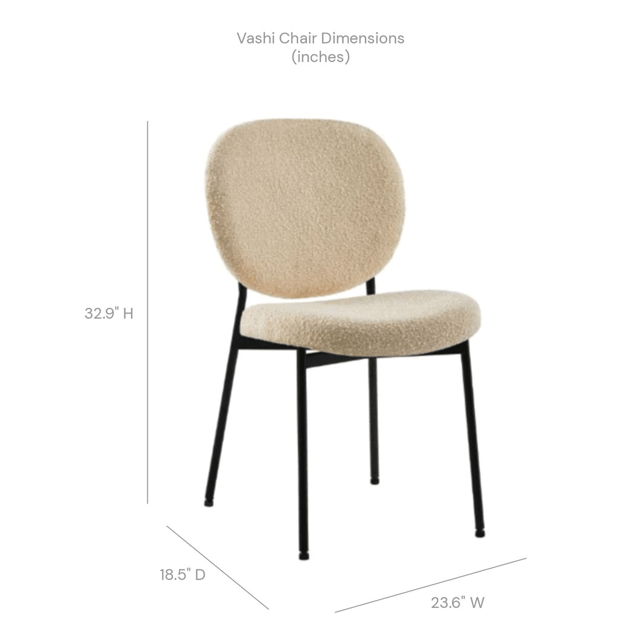 Sashi Dining Chair - Linen Boucle' - Www.Shopthatapp.ca