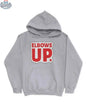Close-up of a personalized "Elbows Up" gift item with decorative elements, showcasing a unique and meaningful design.