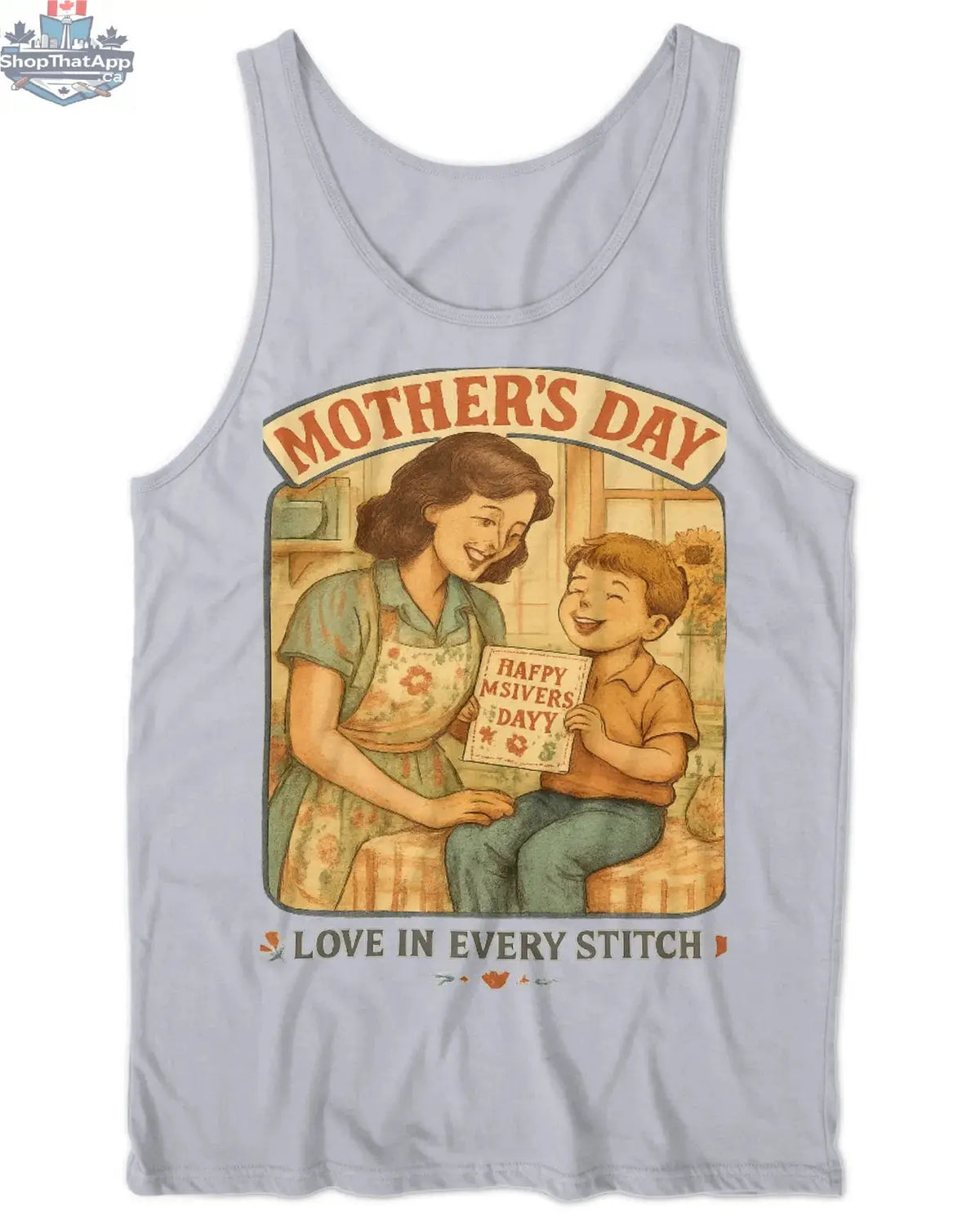 Colorful assortment of thoughtful Mother's Day gifts including flowers, chocolates, and personalized souvenirs.