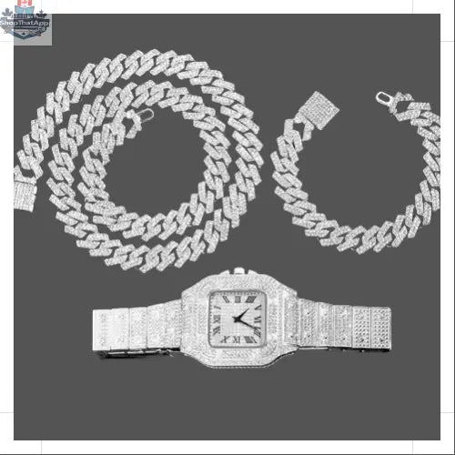 Elevate Your Style with Our 14MM Sterling Silver Cuban Link Set – Perfect for Any Occasion - Shopthatapp.ca