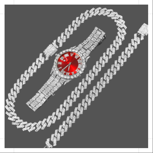 Cuban Link Chain Bracelet with Watch: Elevate Your Style Effortlessly
