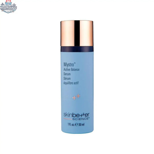 Skinbetter Science Mystro Active Balance Serum bottle showing the sleek design and label for radiant skin enhancement.