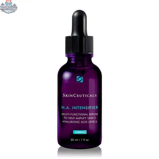 SkinCeuticals H.A. Intensifier serum bottle designed for enhanced hydration and skin firmness, featuring a sleek pump dispenser.