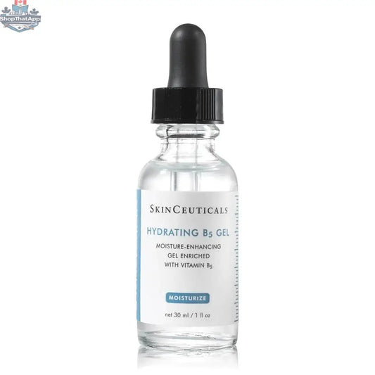 SkinCeuticals B5 Hydrating Gel with lightweight texture, showing the clear gel in a sleek jar for intense moisture and skin radiance.