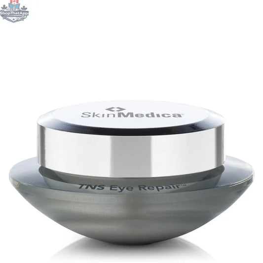 SkinMedica TNS Eye Repair Cream for youthful, radiant eyes, shown in a sleek skincare jar with a smooth cream texture.