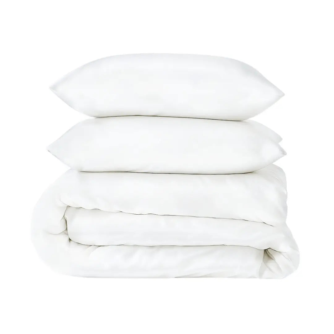 Luxurious Skylark+Owl Canada refined sateen duvet cover set with smooth, soft fabric and elegant design for comfortable bedding.