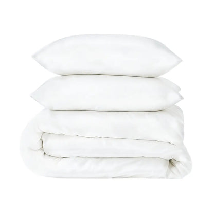 Luxurious Skylark+Owl Canada refined sateen duvet cover set with smooth, soft fabric and elegant design for comfortable bedding.