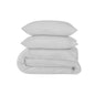 Light grey Skylark+Owl Canada sateen duvet cover set, soft and luxurious bedding for comfort and elegant bedroom decor.