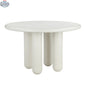 Hygge Design House Nubi Round Dining Table with wooden top and sleek legs, ideal for modern dining spaces