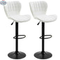 Set of 2 SLOTH Nation Avion adjustable height white barstools with swivel seats, modern design for kitchen or bar area.