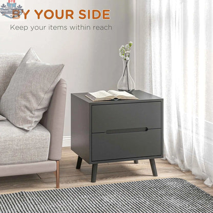 SLOTH Nation Avery Accent Table with 3 drawers, black modern bedroom storage cabinet, featuring sleek design and stylish organization