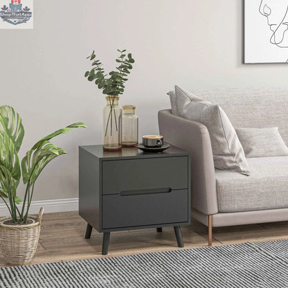 Modern SLOTH Nation black accent table with 3 drawers, versatile storage cabinet for stylish bedroom organization.