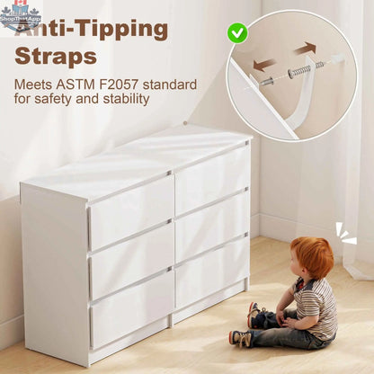 White River 6 Drawer Dresser by SLOTH Nation, modern bedroom furniture with sleek drawers for bedroom, living room, or hallway decor.